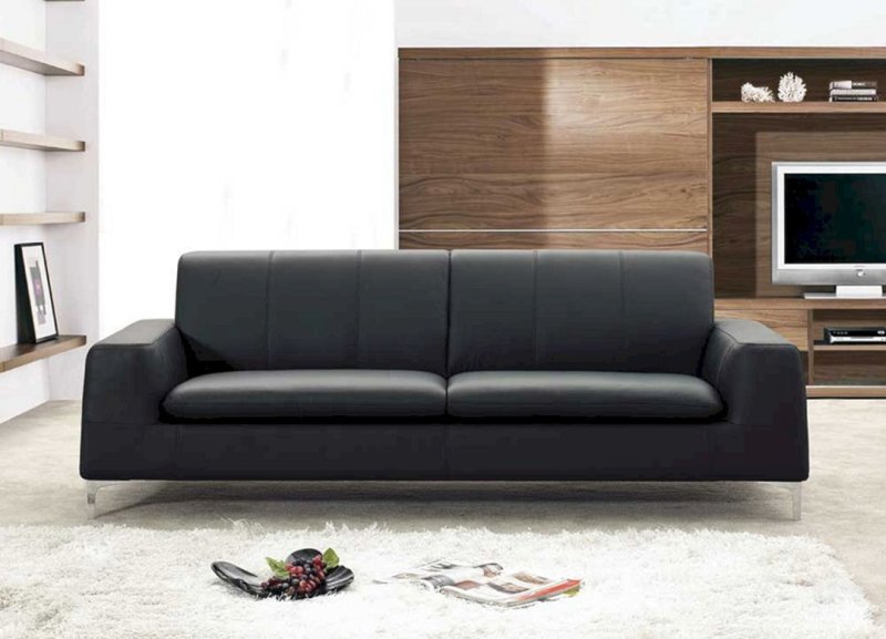 Leather sofa in the interior