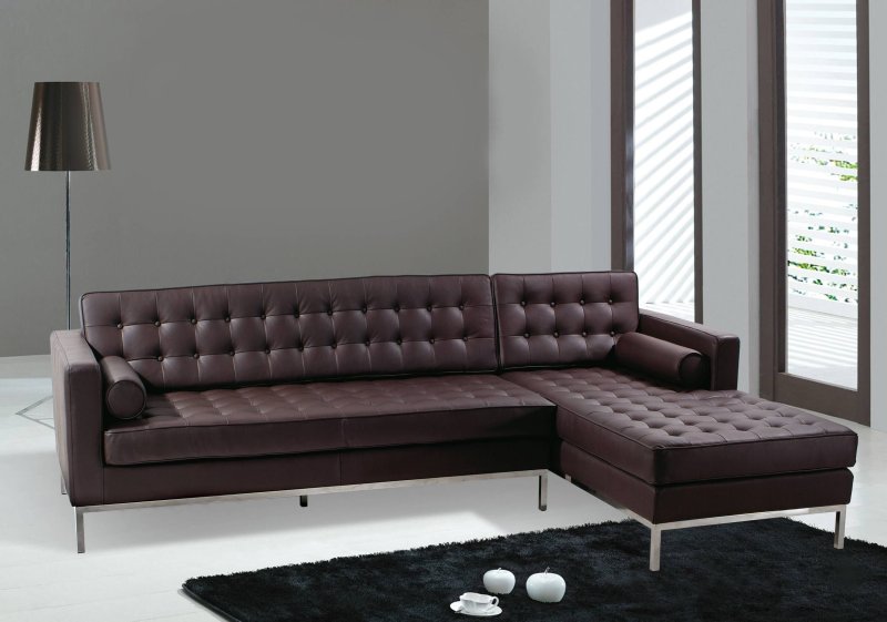 The leather sofa is black