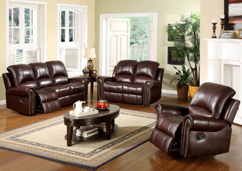 Leather furniture in the interior