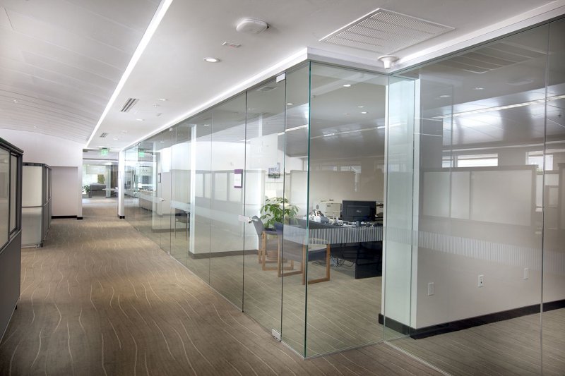 Glass office partitions