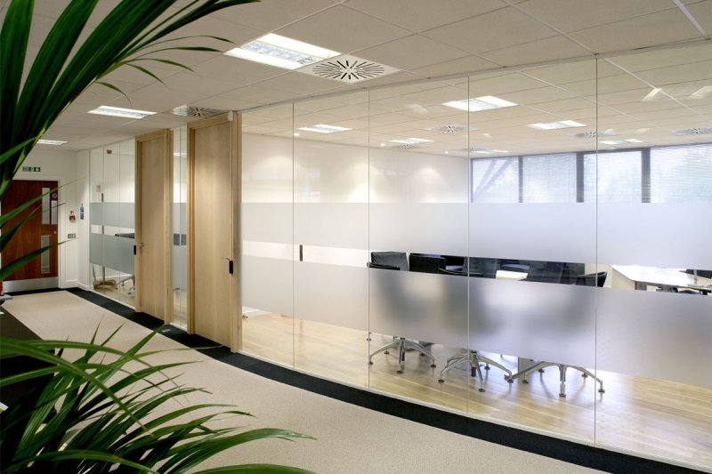 Glass office partitions