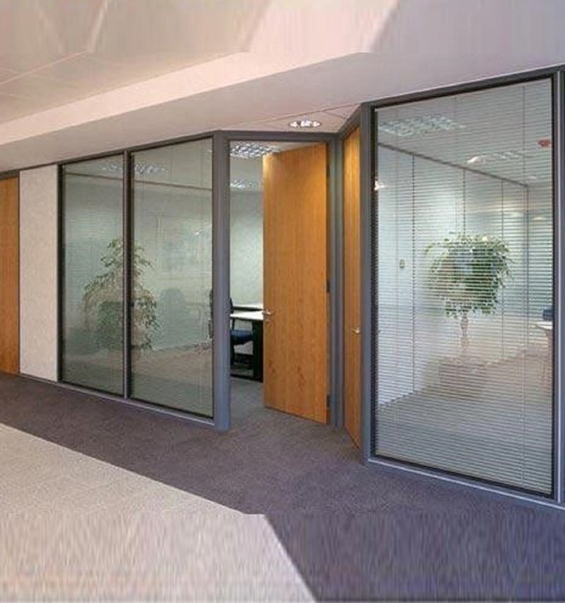 Glass partition for office