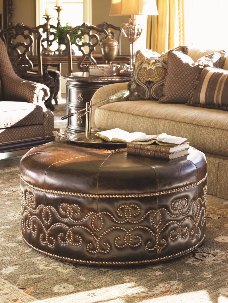 Leather ottoman