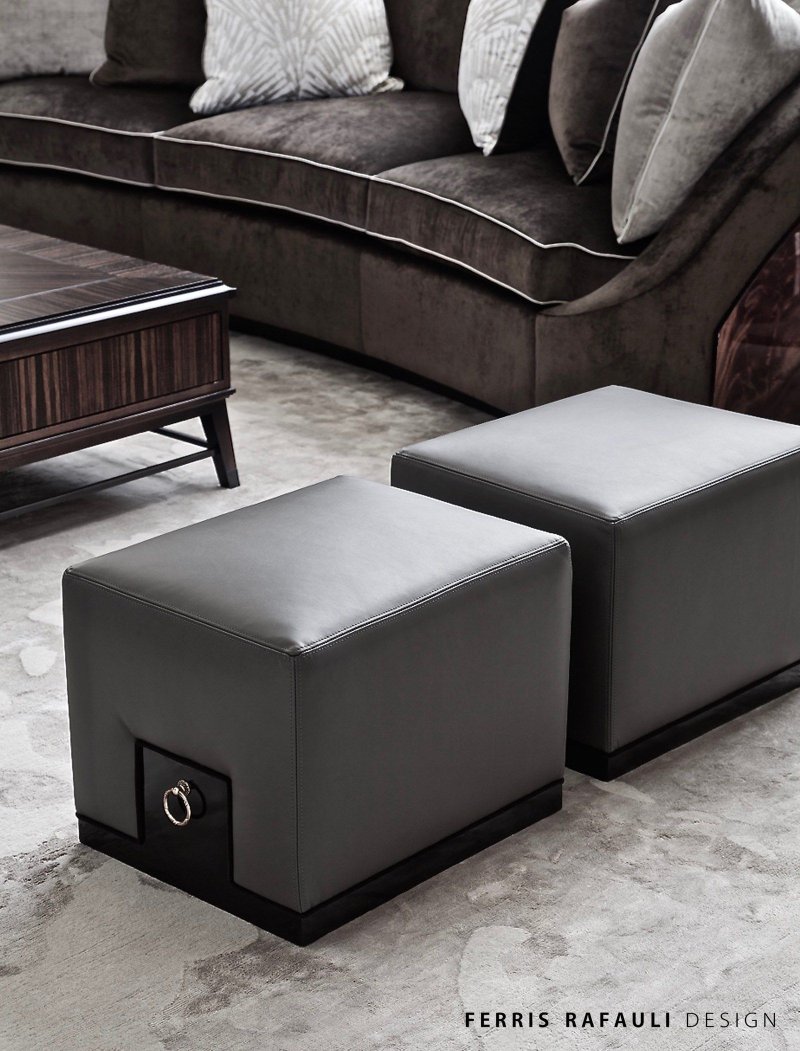 Minotti leather ottoman