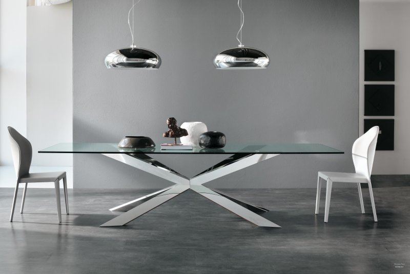 Glass dining table