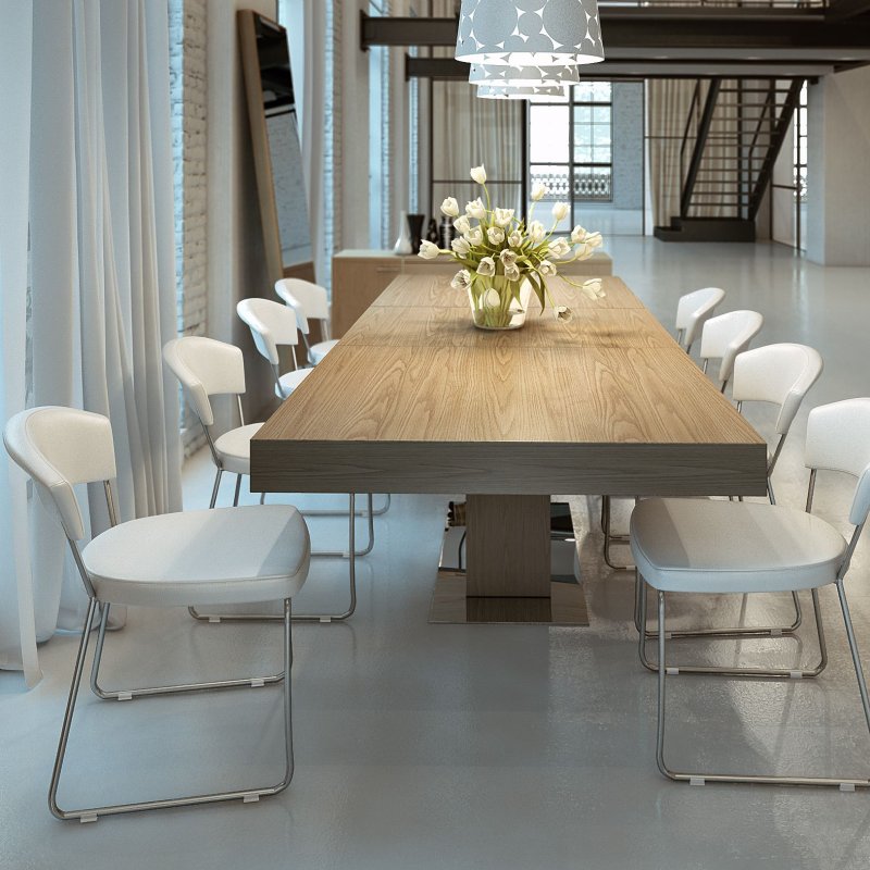 Dining table in the interior