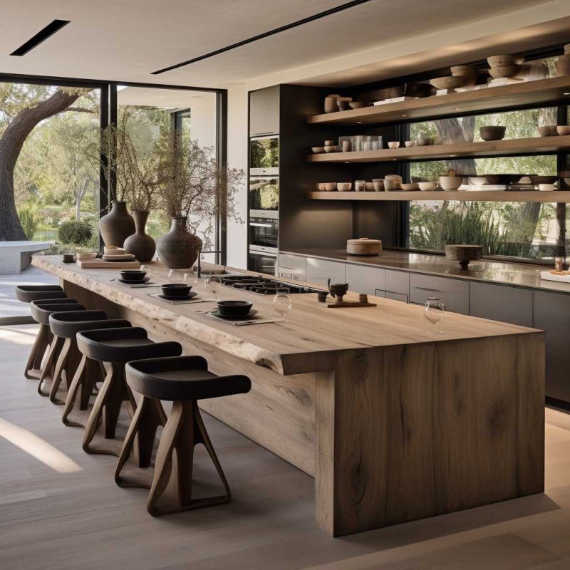 The interior of the kitchen is modern