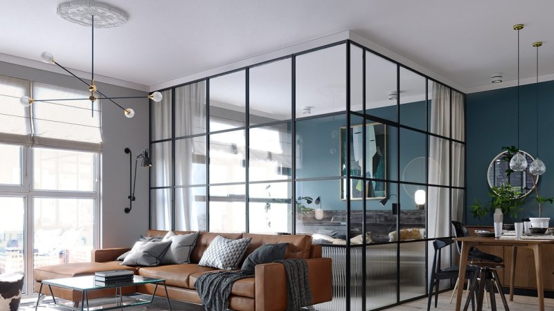 Glass partition loft