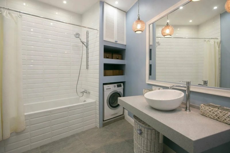 Bathroom design with washing machine