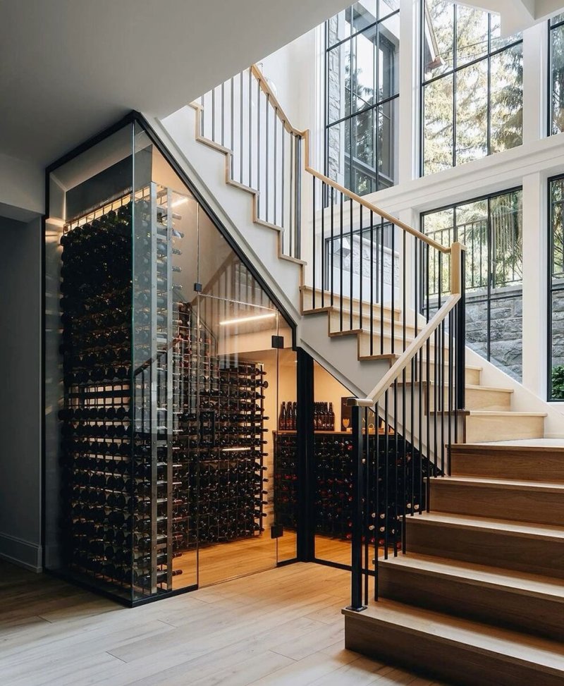 Wine cabinet under the stairs