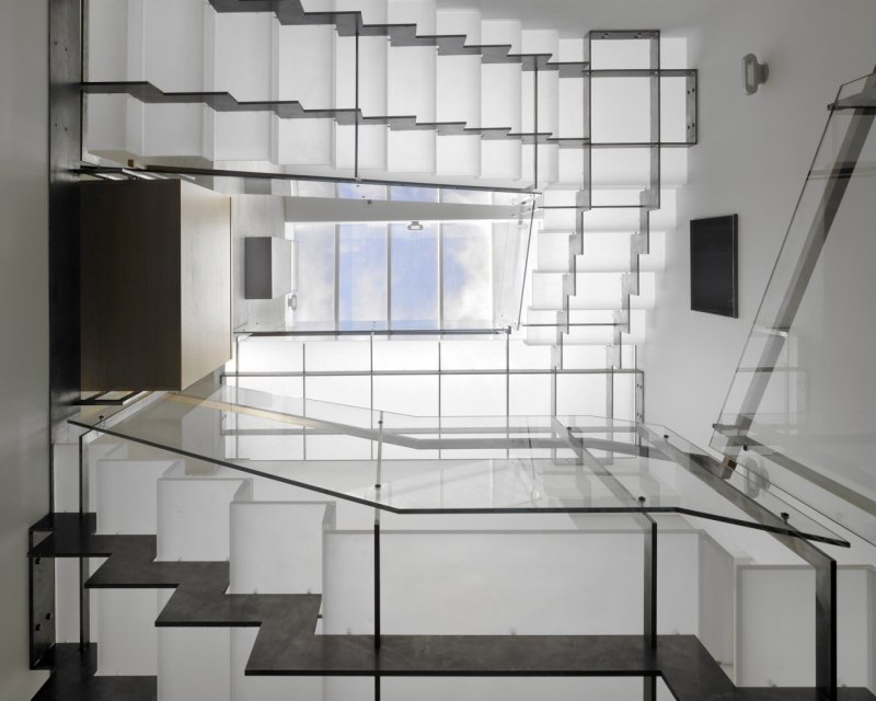 The staircase is modern design