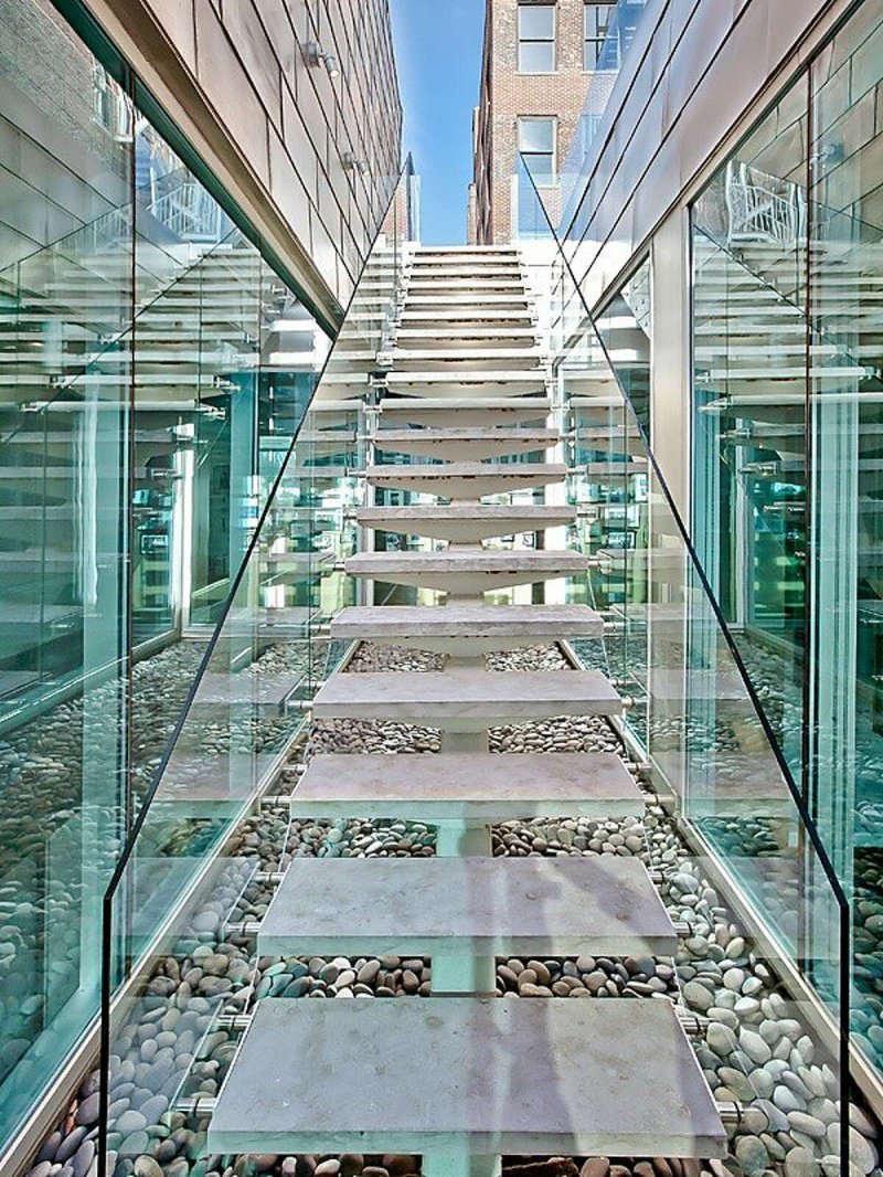 Glass staircase