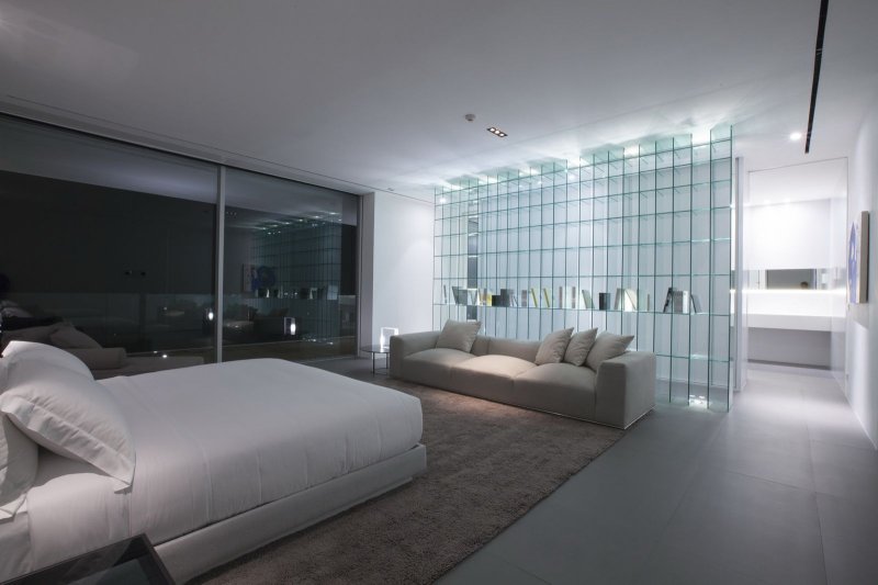 Glass partition in the interior