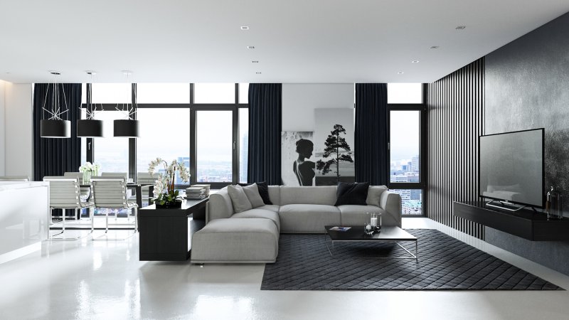 The interior of apartments in a modern style