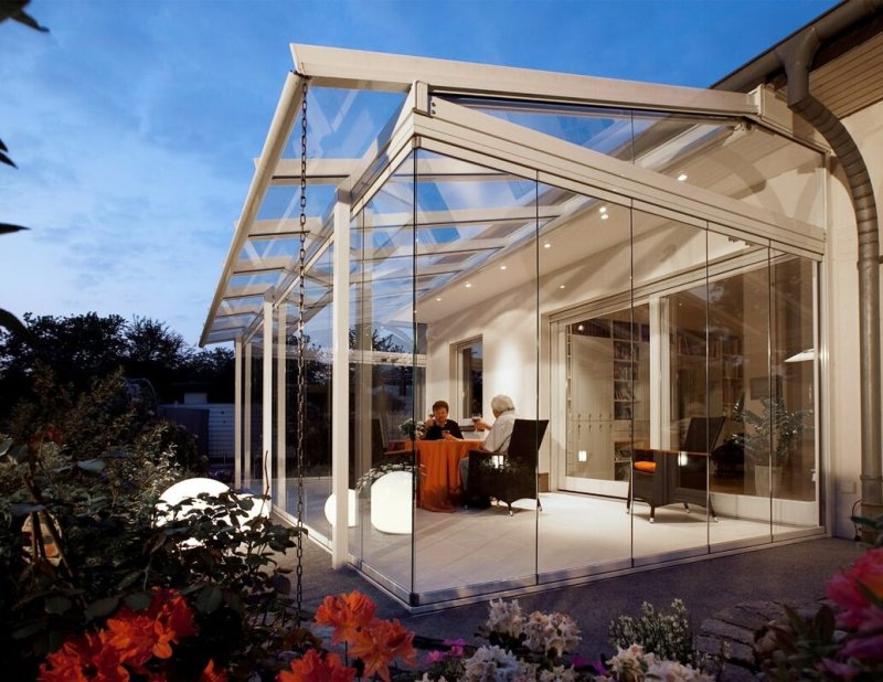 Glass roof for terrace