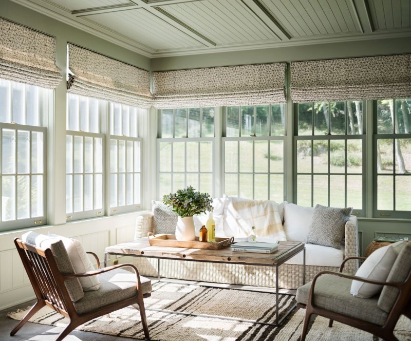 The interior of the veranda in the country house