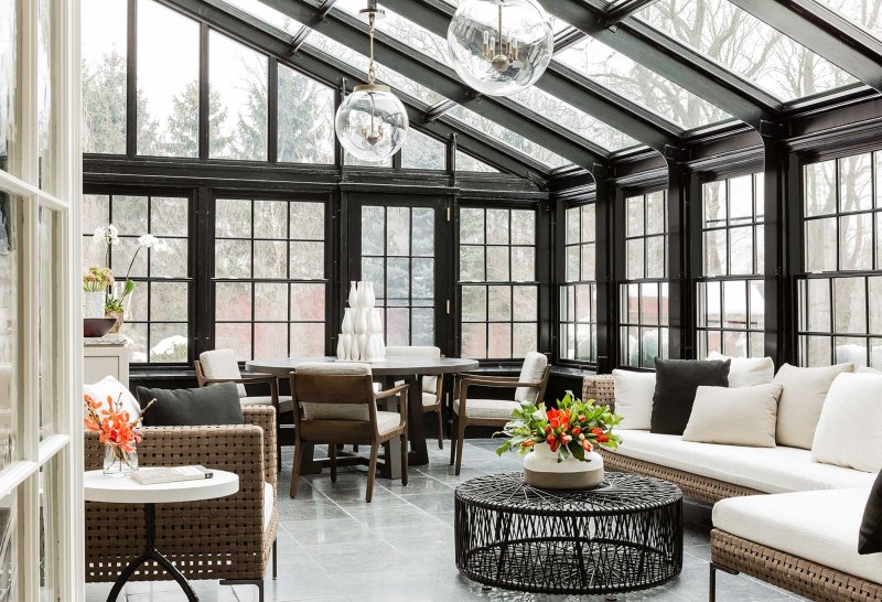 Glazed veranda in a country house