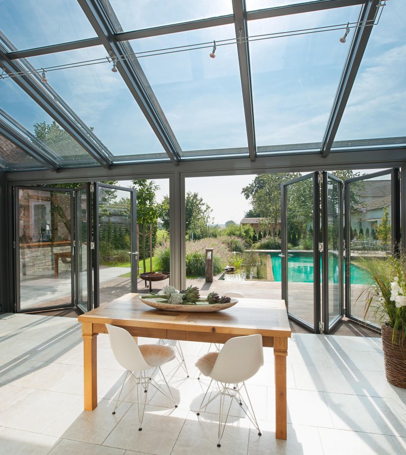 Glass roof for terrace