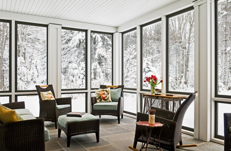 Glazed veranda in a private house