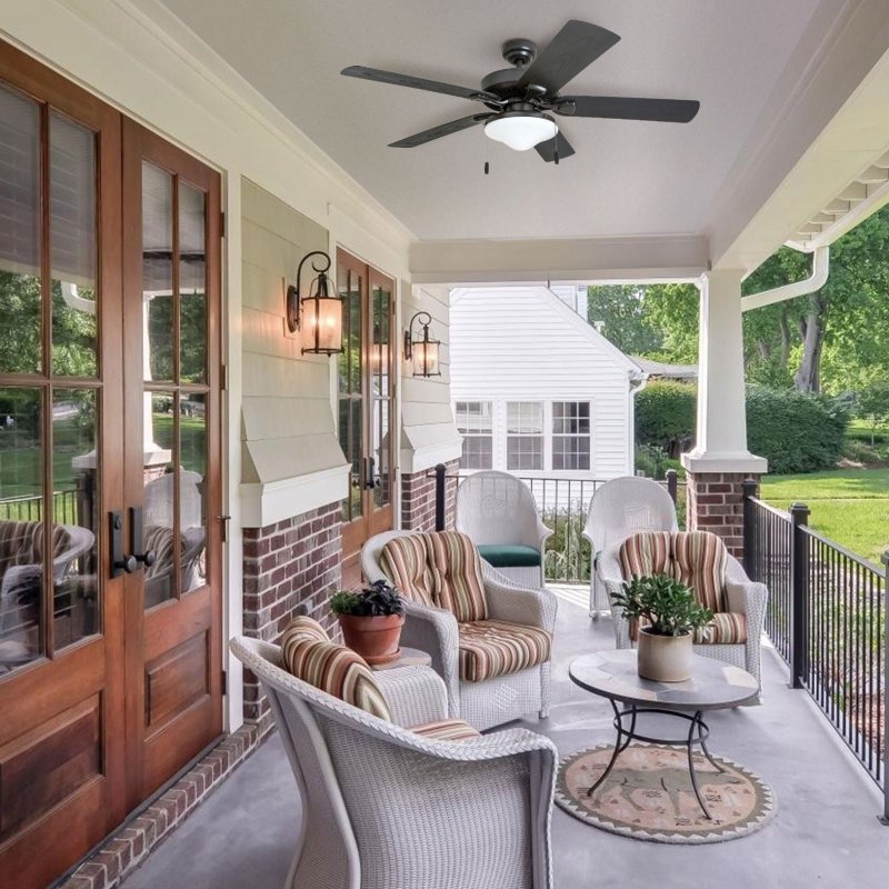 The interior of a small veranda