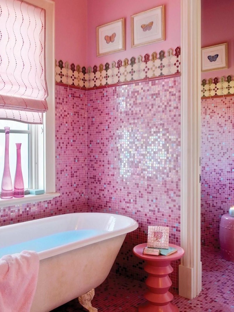 Pink mosaic for the bathroom