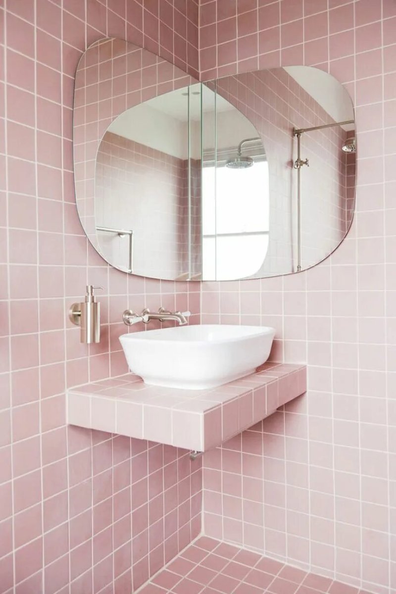 Pink tile for bathroom