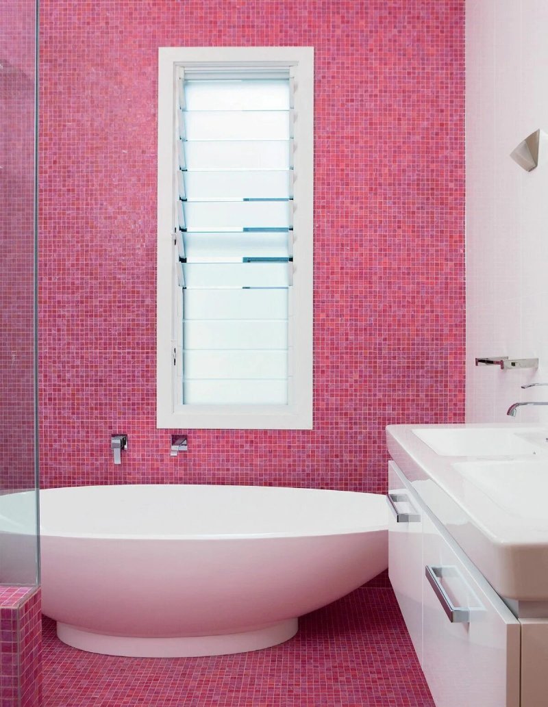 Pink mosaic for the bathroom