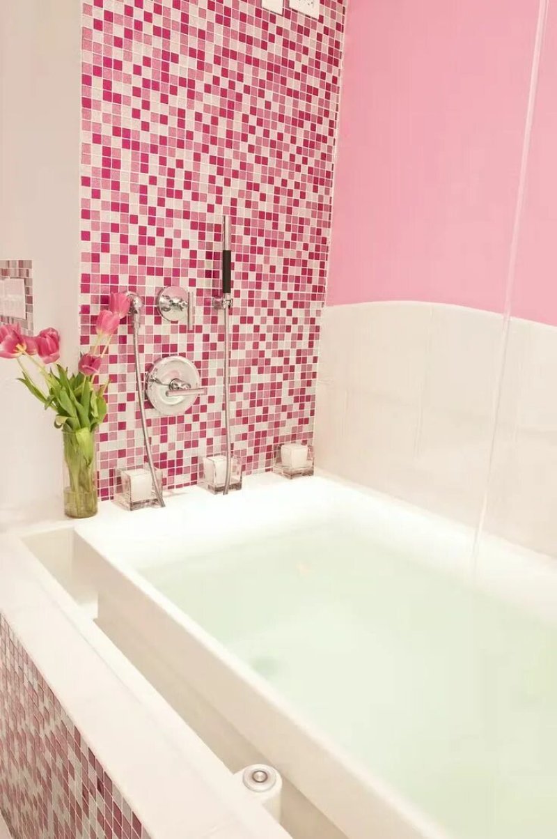 Pink mosaic for the bathroom