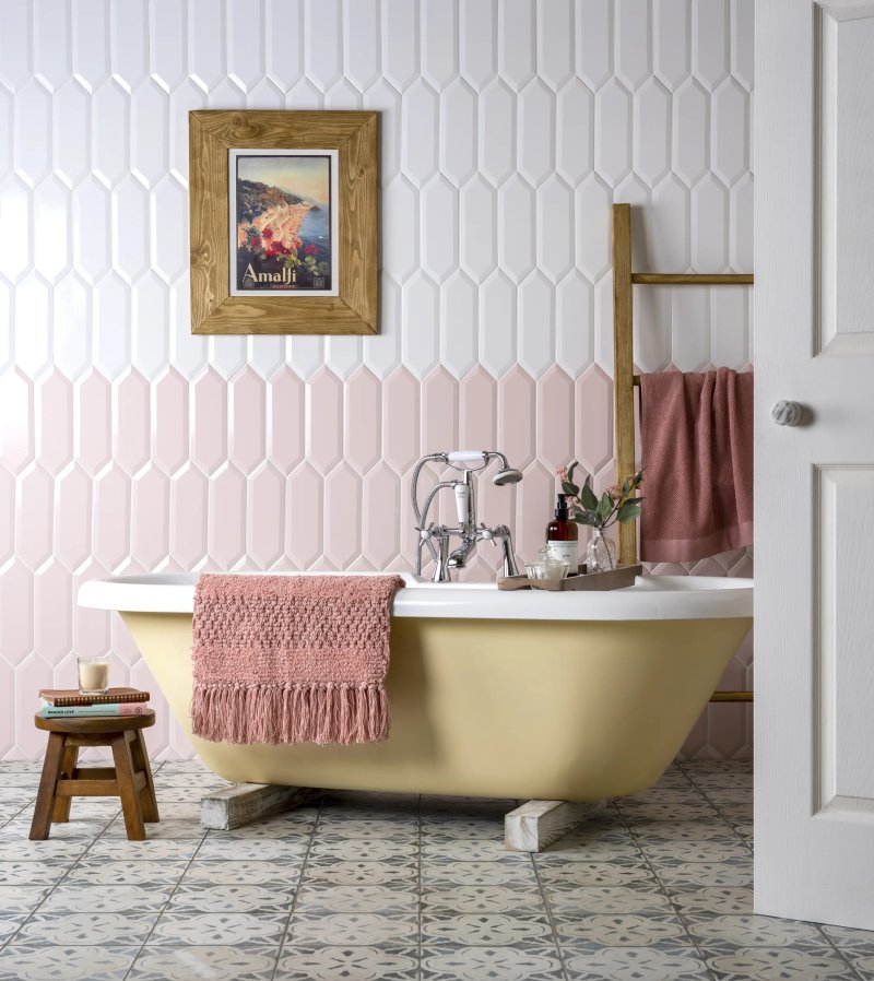 Pink tile for bathroom