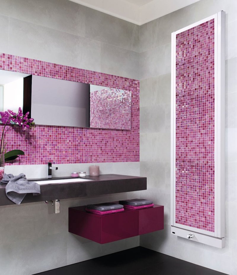 Pink mosaic for the bathroom