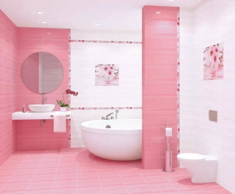 Pink tile for bathroom