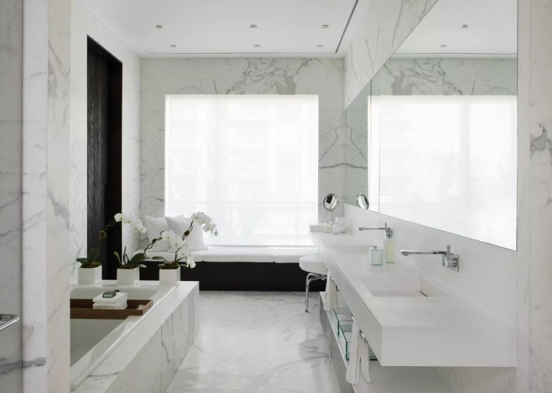 Bianco carrara marble interiors