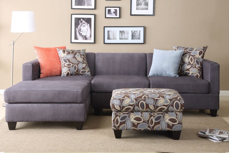 Gray sofa in the interior