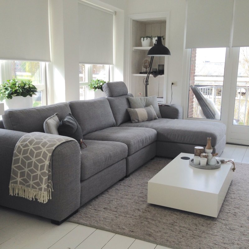 Gray sofas in the interior