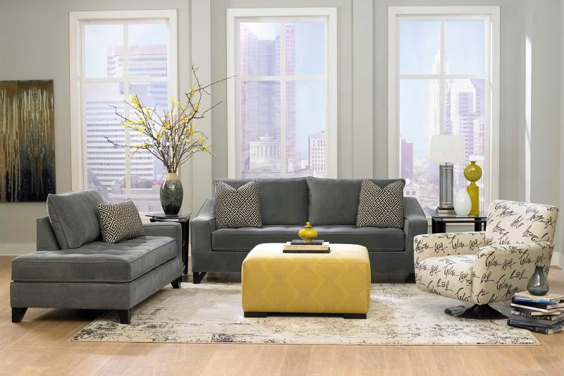 Gray sofas in the interior