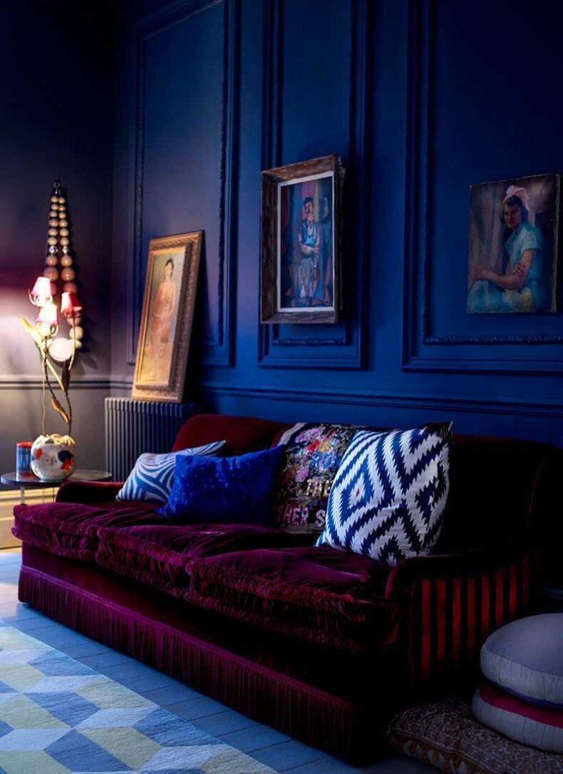 Color combinations with blue in the interior