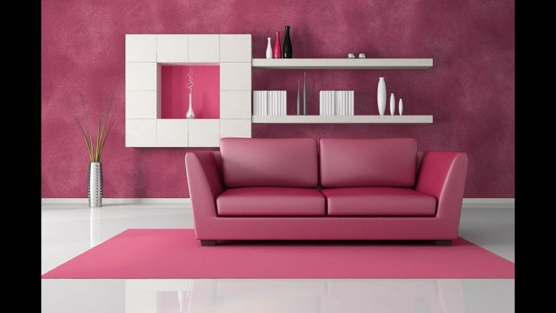 Pink sofa in the interior