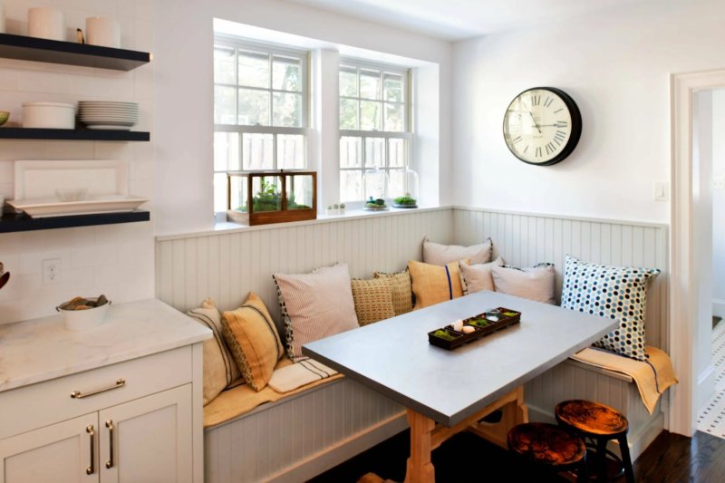 Kitchen interior with a sofa