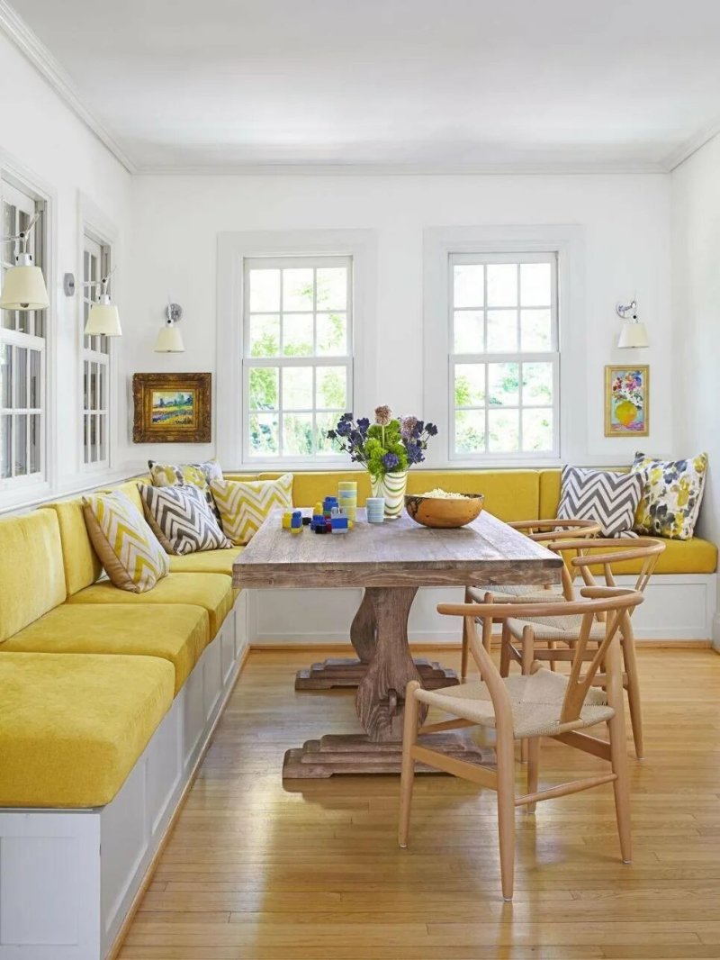 Sofa in the kitchen interior