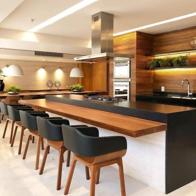 Modern interiors of the kitchen