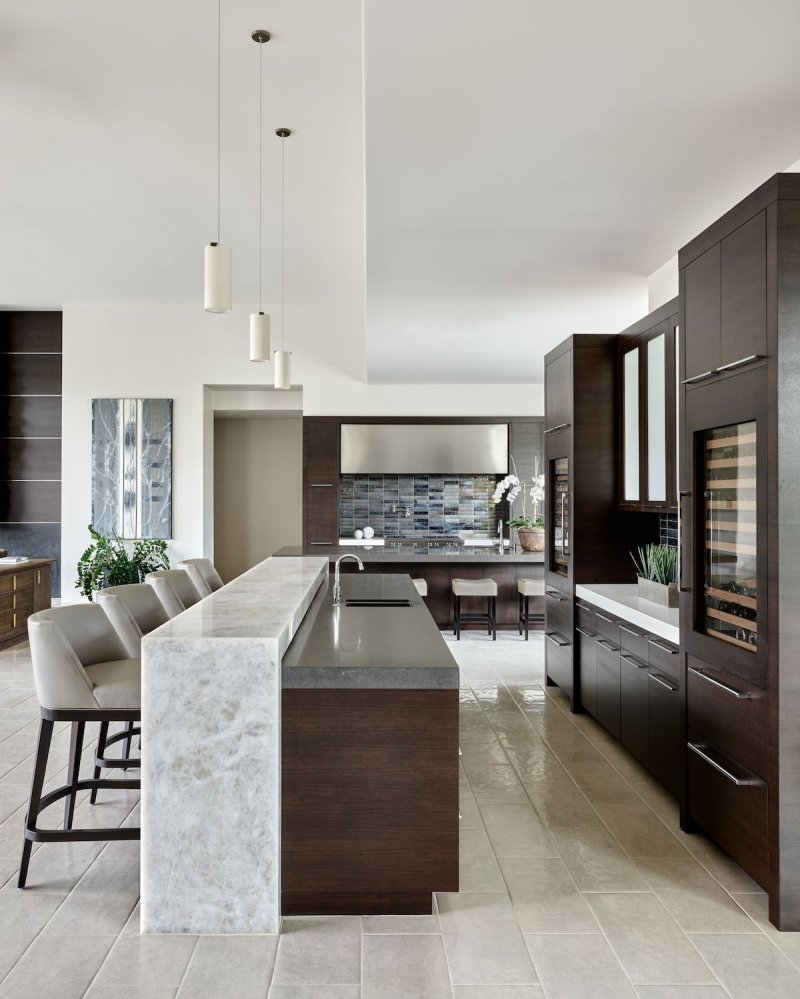 Kitchen design in a modern style with the island