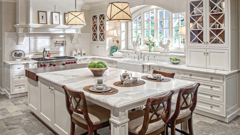 Kitchen in the style of Provence with the island