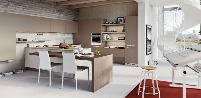 The interior of the kitchen is modern