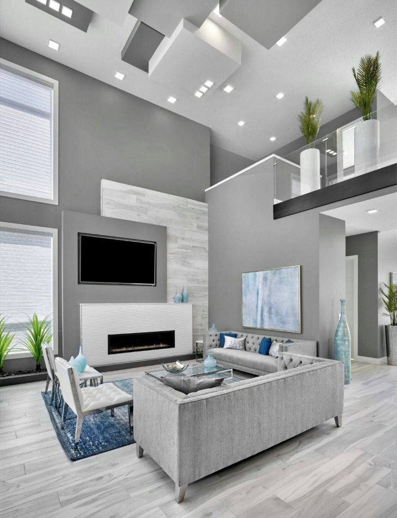 Living room in gray