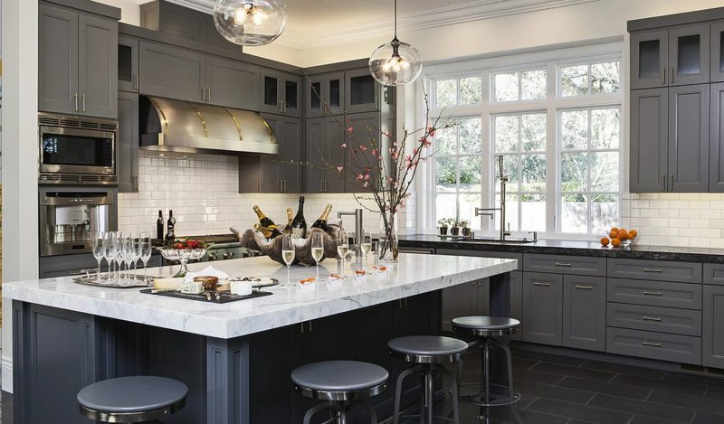 Gray kitchen in a modern style