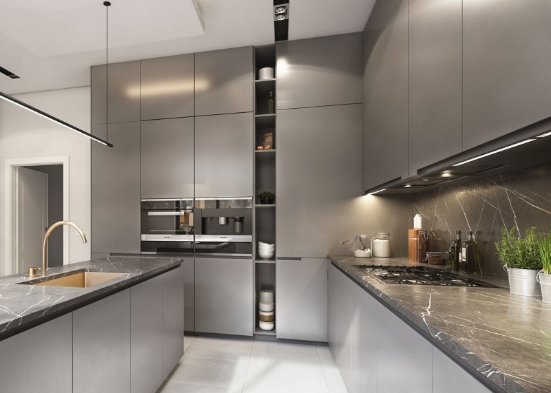 Gray kitchen in a modern style