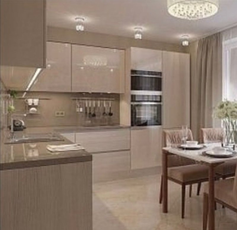 Beige kitchen in a modern style