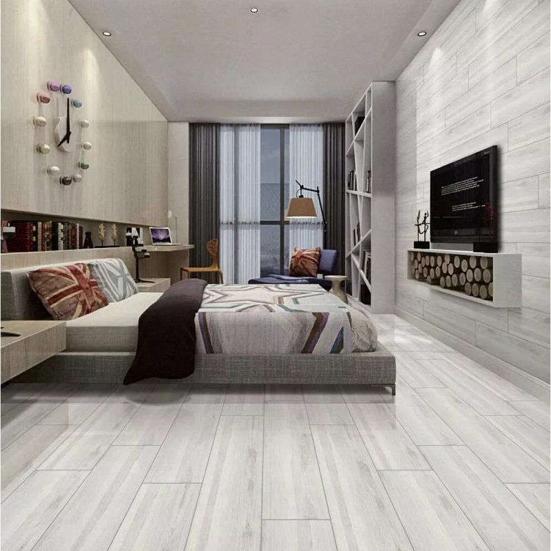 Light laminate in the bedroom