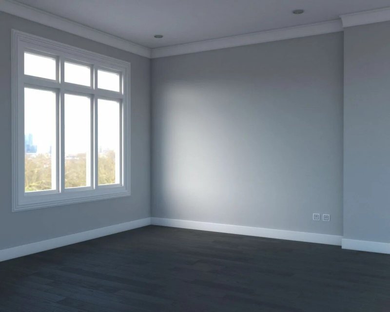 Gray room without furniture