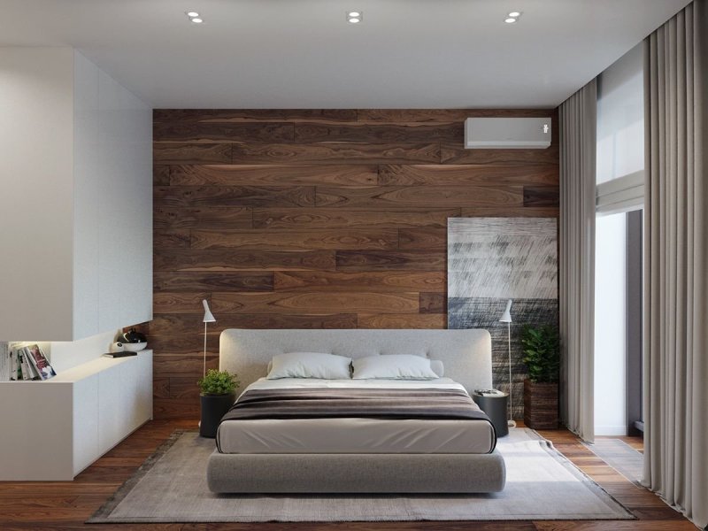 Laminate on the wall in the bedroom